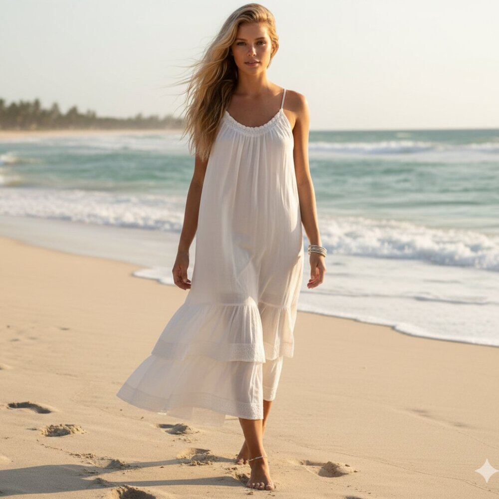 Diesel 100% Cotton Dress – Off-White – Size M - L - Picture 3 of 7